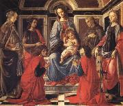 Sandro Botticelli The Madonna and Child Enthroned,with SS.Mary Magdalen,Catherine of Alexandria,John the Baptist,Francis,and Cosmas and Damian oil painting reproduction